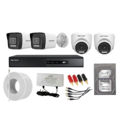 Hikvision Full HD 2MP 4 Camera 2MP audio color Full HD DVR Kit
