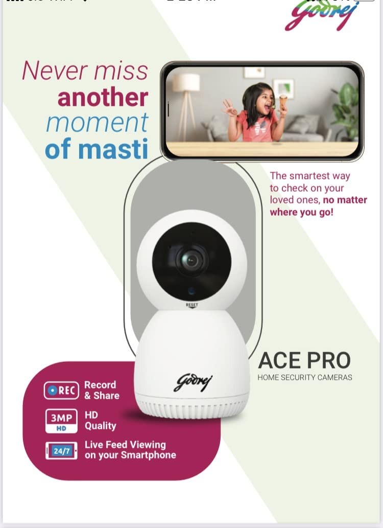 Godrej ACE PRO Home Camera 3mpHome Security Camera